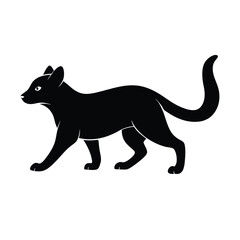 Fossa Walking Silhouette Vector Icon
