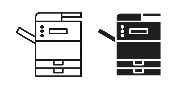 Copier icons in trendy linear style vector. Vector illustration