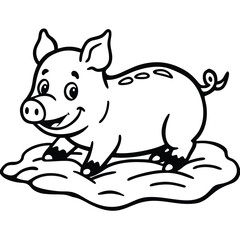 Pig kids coloring page 