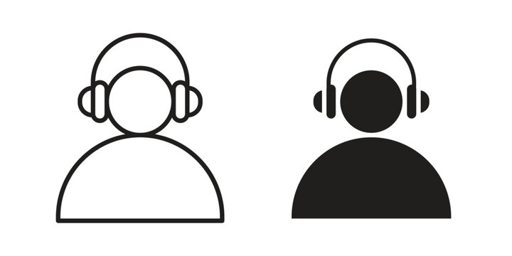 Callcenter icons in trendy linear style vector. Vector illustration