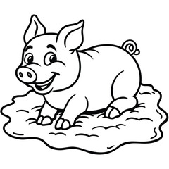 Pig kids coloring page 