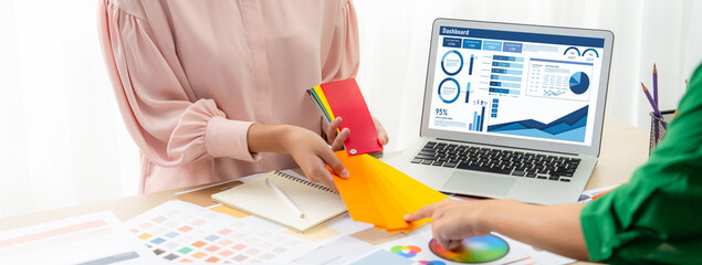 Business data dashboard provide business intelligence analytic for marketing strategy planning...