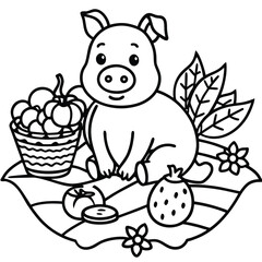 Pig kids coloring page 