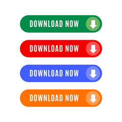 Fototapeta premium Download Now Buttons - Colorful Call to Action Icons