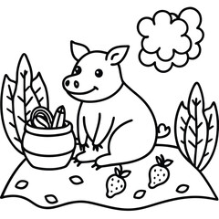 Pig kids coloring page 