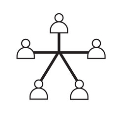 star topology, star network, networking and communication, business people in a circle
