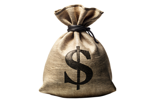 Money Bag:  Vintage Style, Dramatic Lighting,  Financial Success Concept.