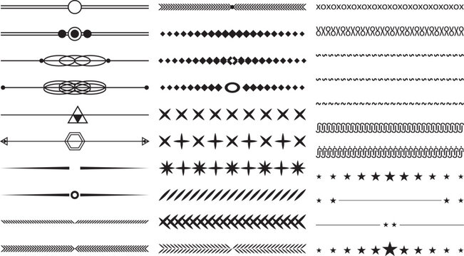Text separator divider decoration set for elegant design