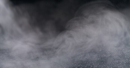 Haze flow. Paint fume. Defocused white water vapor mist liquid texture creative particles spreading...