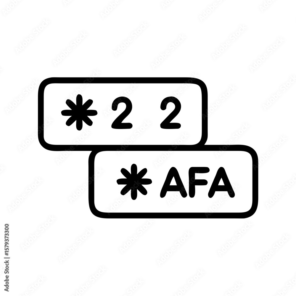 Fototapete two stacked rectangular boxes with rounded corners containing text and asterisk symbols in black out