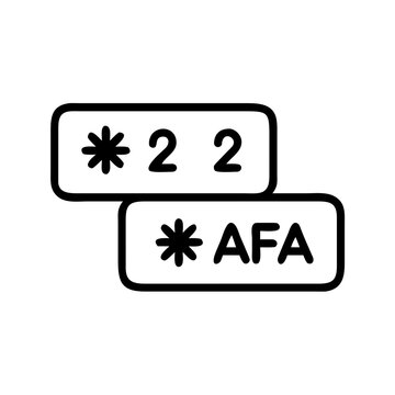 Two stacked rectangular boxes with rounded corners containing text and asterisk symbols in black outline
