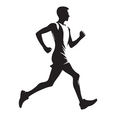 Silhouette Runner Illustration for Fitness and Marathon Events