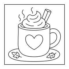 Cozy Fall Mug – Autumn Drink Coloring Page for Kids