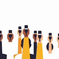 Diverse Hands Holding Smartphones-Social Media Engagement-Crowd Sourcing Content-Mobile Photography-Online Communication-Digital Age-User Generated Content-Citizen Journalism