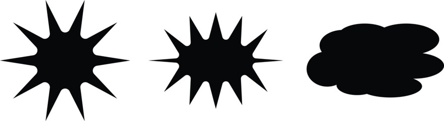 Art & Illcomic speech bubbles set on transparent background.Comic explosion speech icon set.Set of different scribble speech bubbles isolated.Retro empty comic speech bubbles set with black hustration