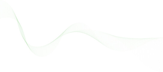 Abstract background, wavy abstract green lines in wave shape, data flow concept, white background and green wave