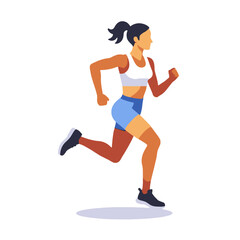 Woman Running Illustration- Fitness and Exercise Motivation- Healthy Lifestyle for Women- Cardio Training and Workout Inspiration