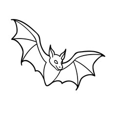 A flying bat with spread wings on a animal outline