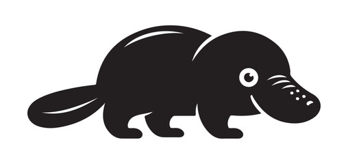 Simple Platypus Animal Silhouette Vector Design Illustration Graphic