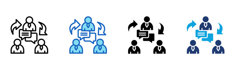 Internal Communication icon Multi Style Vector Illustration