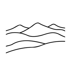 Obraz premium Line art stylized mountain range on mountains landscape