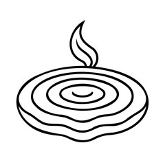 A diya lamp with a flame on a Diwali festival