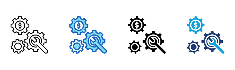 Fixed Cost icon Multi Style Vector Illustration