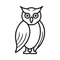 Owl with large eyes pointed ears on a bird animal