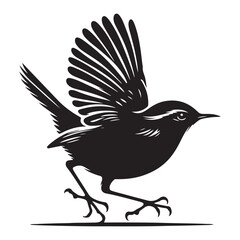 Detailed Bird Silhouette Vector Graphic for Creative Design Projects