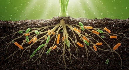 Plant Roots and Microbes A 3D Visualization of Symbiotic Relationships in Soil Environment