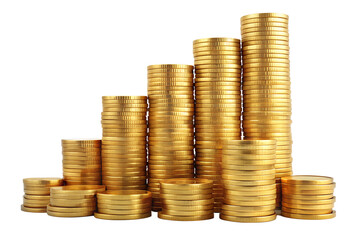 Stacks of Gold Coins:  Financial Growth, Wealth, and Success Concept.