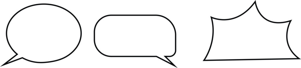 Art & Illcomic speech bubbles set on transparent background.Comic explosion speech icon set.Set of different scribble speech bubbles isolated.Retro empty comic speech bubbles set with black hustration