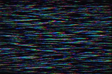 Vibrant digital glitch art creates a modern, dynamic abstract texture with colorful streaks against a dark backdrop.