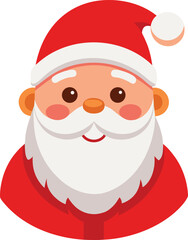 Cute Santa Claus Face Vector Illustration on transparent background