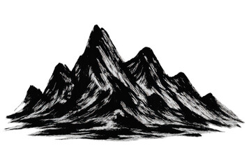 Mountain landscape painted with bold brushstrokes, capturing raw wilderness essence