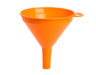 Orange water funnel isolated on white background. High quality photo