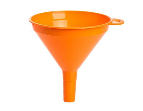 Orange water funnel isolated on white background. High quality photo