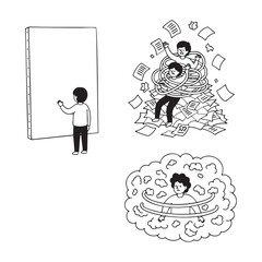 Abstract Thoughts Creative Process Doodle Vector Art