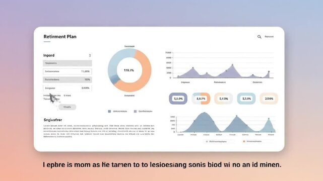 Colorful business data dashboard screen