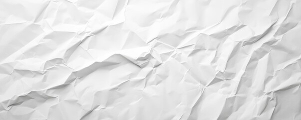 Obraz premium White Crumpled Paper Texture Background, paper texture, crumpled paper