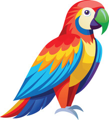 Fototapeta premium Vibrant Colorful Macaw Parrot Illustration, Tropical Bird Design, Exotic Avian Artwork