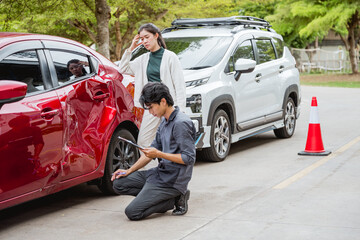 Car accident crash, Car accident protection, Claim collision, Auto emergency. Crashed car claim...