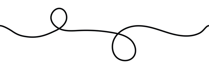 Wavy line. Seamless hand drawn line. Transparent PNG and vector illustration.