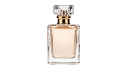 Elegant perfume bottle presents a sophisticated blend against a dark background, showcasing a sense of luxury and delicate aroma.