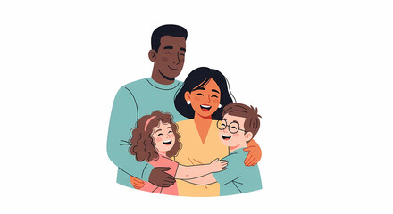 Happy family with baby smiling together, full of love and happiness