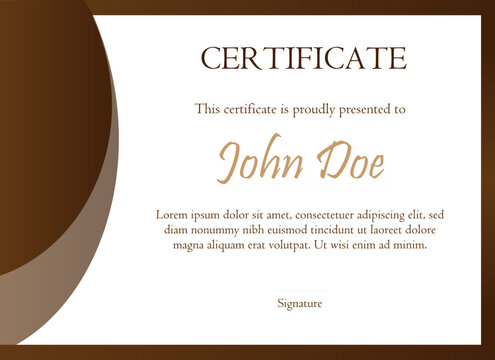 Elegant Brown and White Certificate Template for Awards, Appreciation, or Recognition Events