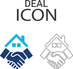 Deal Line art icon. A collection of kitchen, bedroom, bathroom, and more. Vector illustration. Easily changes to any color.