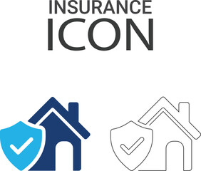 Insurance Line art icon. A collection of kitchen, bedroom, bathroom, and more. Vector illustration. Easily changes to any color.