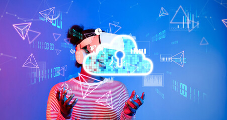 Explore the future of cloud computing with innovative technology in a virtual environment,...