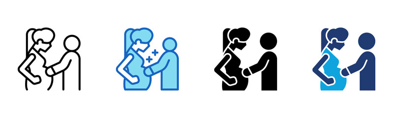 Pregnancy Massage icon Multi Style Vector Illustration